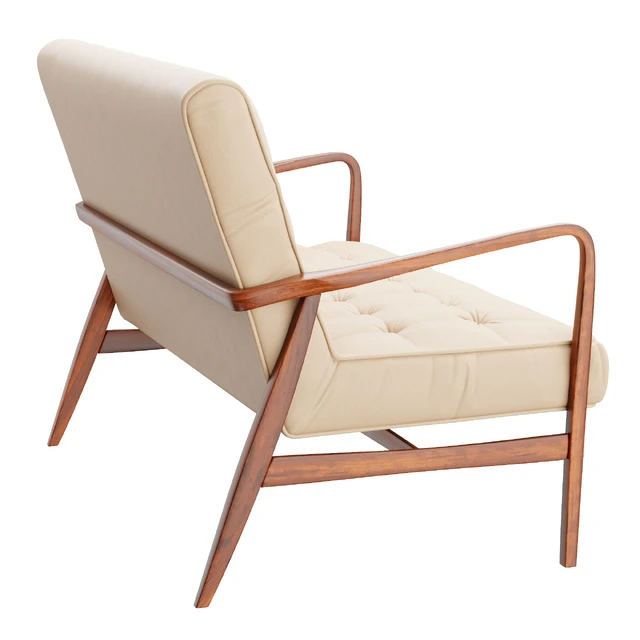 Mid Century Leather Sofa — Скачать