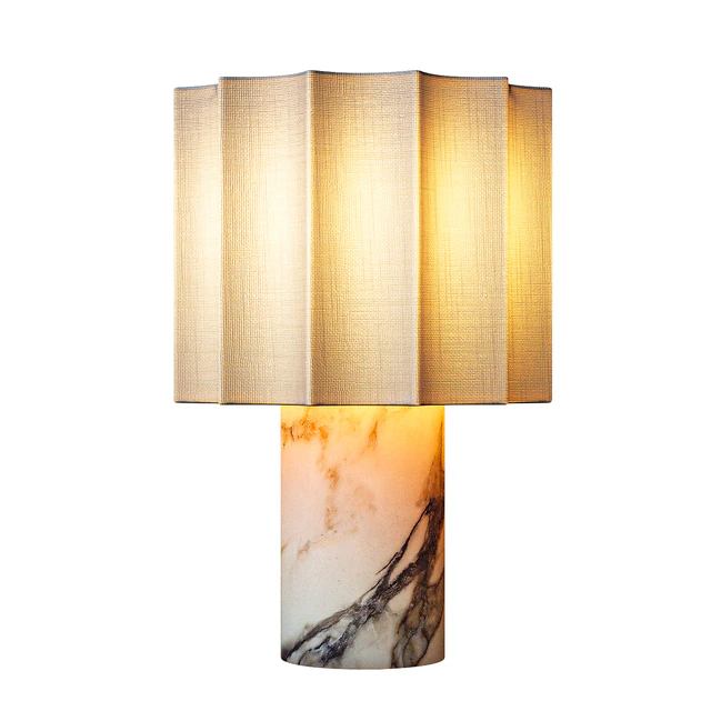 Valli - Viola Calacatta marble and linen rechargeable table lamp — Descargar