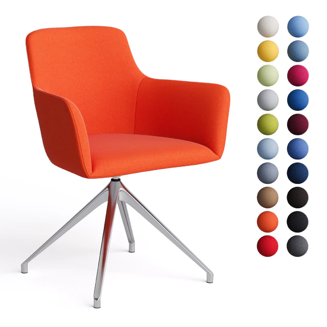Office chair City by Quadrifoglio, fabric with metal curly legs — Descargar