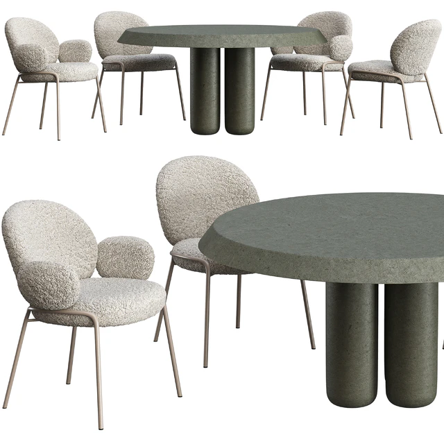 Dining table Cimento Giudecca and chair Freifrau Nana — Download