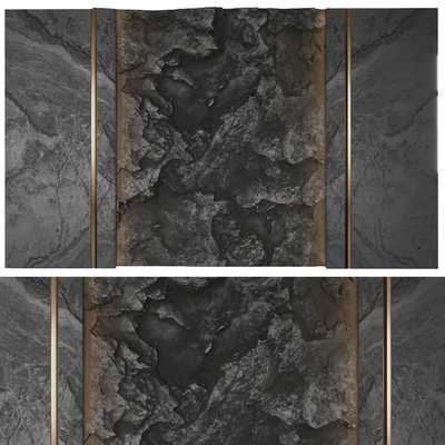 Wall panel with a black rock — Ver 1