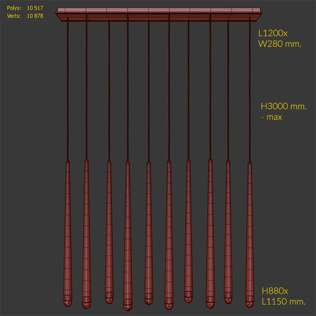 Suspension Restoration Hardware Aquitane Linear chandelier 48 — Descargar