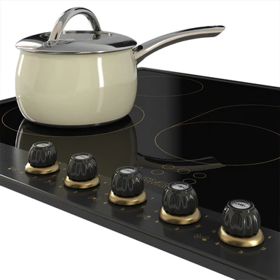 Smeg Cortina P775 72cm Ceramic Hob - cream / anthracite / brass — Ver 2