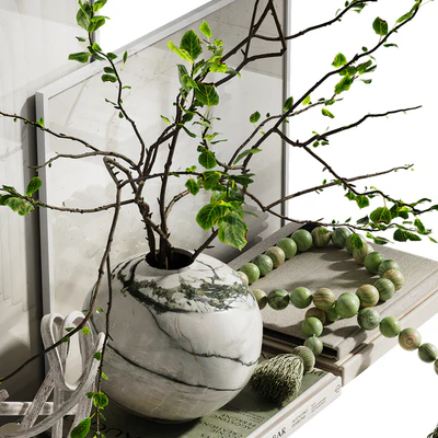 Decorative set with branches in a vase ch4 — Ver 3