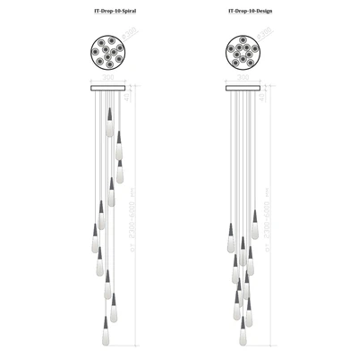 Pendant lamp IT-Drop-10-Spiral, IT-Drop-10-Design — Ver 3