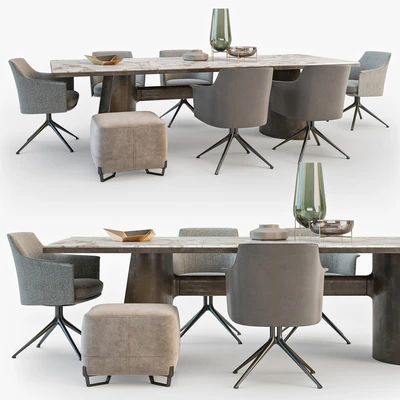 Poliform Kensington table Stanford chair set 01 — Вид 1