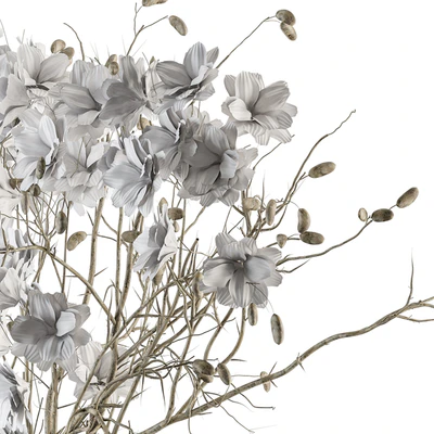 Bouquet - white Flower in Circular lunar vase 88 — Вид 3