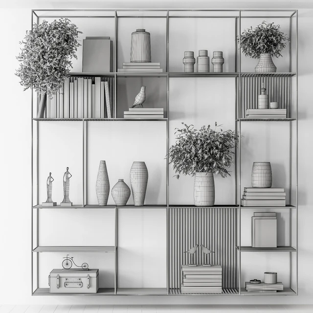 Metal Shelves Decorative with plant - Rack Set 10 — Скачать