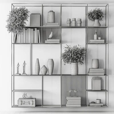 Metal Shelves Decorative with plant - Rack Set 10 — Вид 4