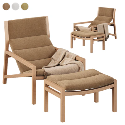 Jardan Lake Armchair with ottoman — Ver 2