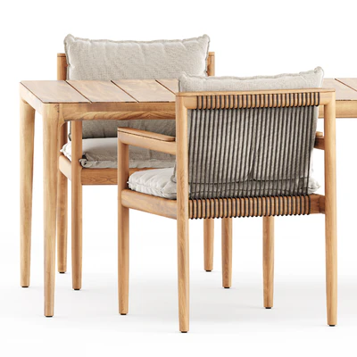 Saranac dining chair with arms and Lima dining table by Gloster — Вид 3