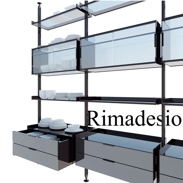 Rimadesio zenit system 01 living-rooms and walk-in closets, Kitchen, Wardrobe Display cabinets and storage, — Descargar