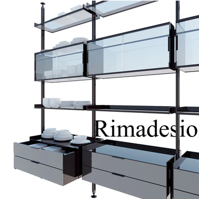 Rimadesio zenit system 01 living-rooms and walk-in closets, Kitchen, Wardrobe Display cabinets and storage, — Ver 3