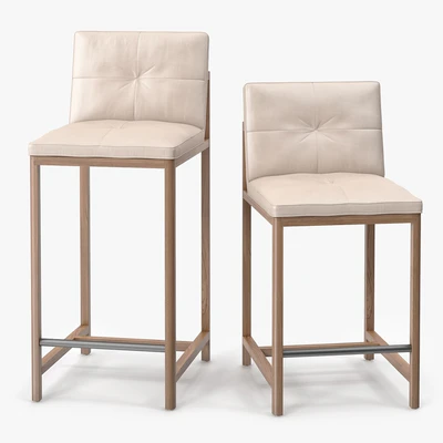 BasssamFellows Wood Frame Counter Stool &amp; Wood Frame Bar Stool — Ver 1