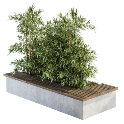 Urban Furniture / Architecture Bench with Plants- Set 11 — Вид 1