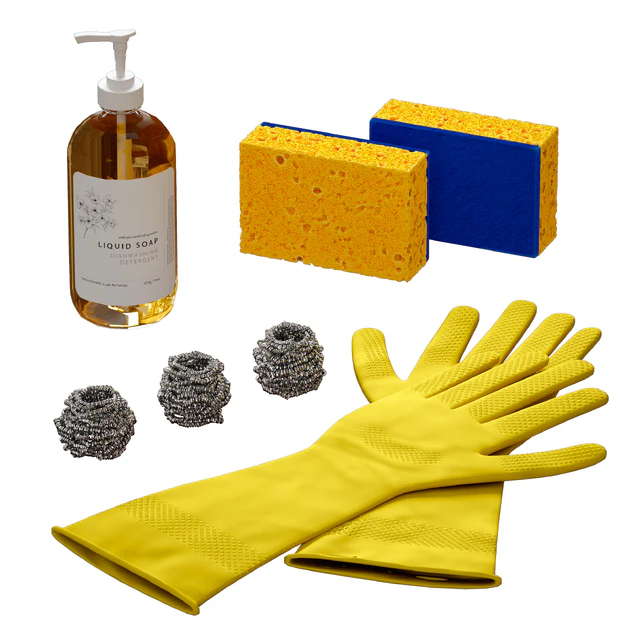 Набор для мойки посуды Губка Перчатки — Скачать