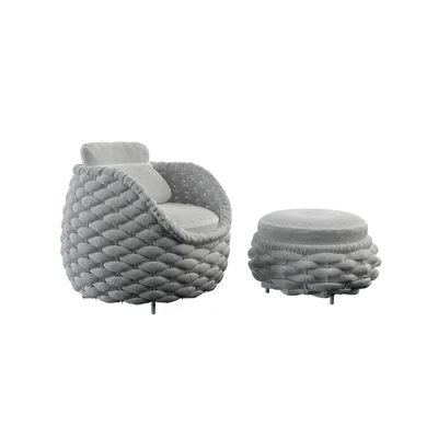 Kenneth Cobonpue RAPUNZEL - EASY ARMCHAIR &amp; OTTOMAN — Ver 2