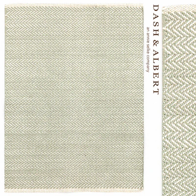 Carpet Dash&Albert  Herringbone Ocean Woven Cotton Rug — Ver 1