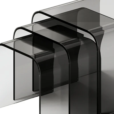 Tonin Casa ANEMONE Glass coffee tables Set — Ver 2
