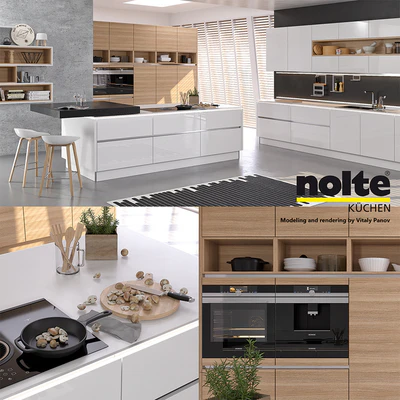 Кухня NOLTE Nova Lack (vray GGX, corona PBR) — Вид 1