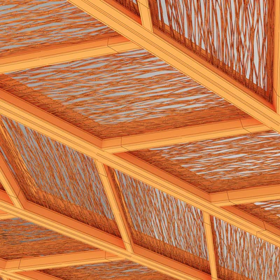 Ceiling branch thin angle n1 / Angular ceiling from branches — Ver 2