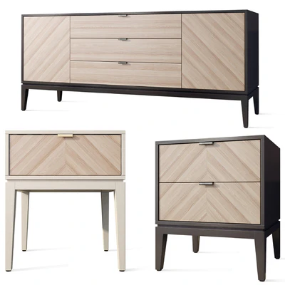 Chest of drawers and bedside table Fjord Ellipse Furniture — Ver 1