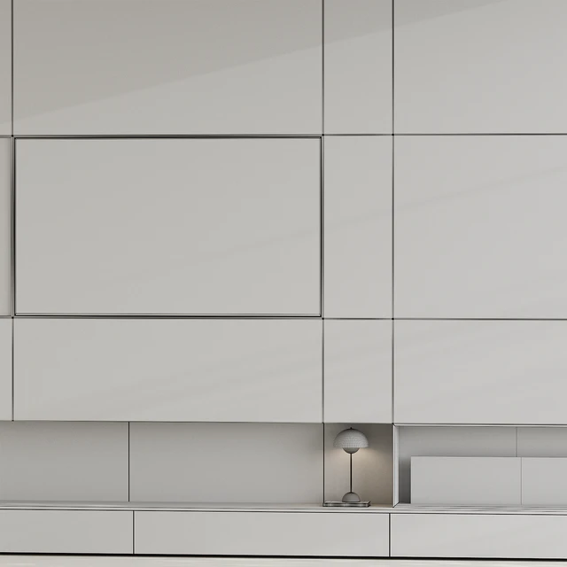 TV wall with fireplace 07 — Descargar