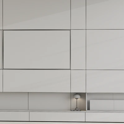TV wall with fireplace 07 — Ver 3