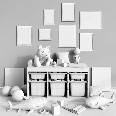 Furniture and toys IKEA, decor for a children's room set 2 — Ver 3