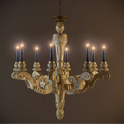 19th C. French Baroque Wood Chandelier Large — Вид 1
