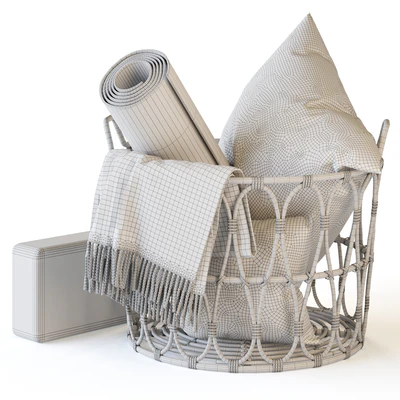 Wicker basket with yoga accessories — Ver 3