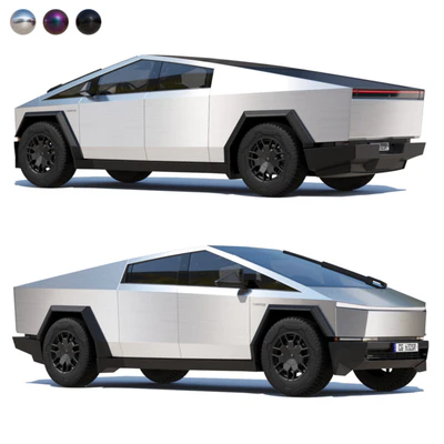Tesla Cybertruck mid-poly — descargar