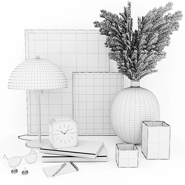 Decorative set with Black Metal Vase — Скачать