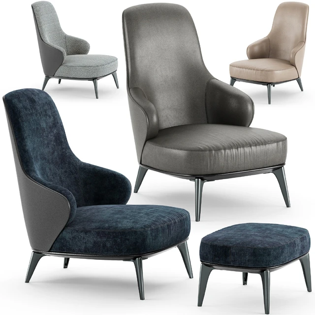 Minotti Leslie Bergere Armchair — Скачать