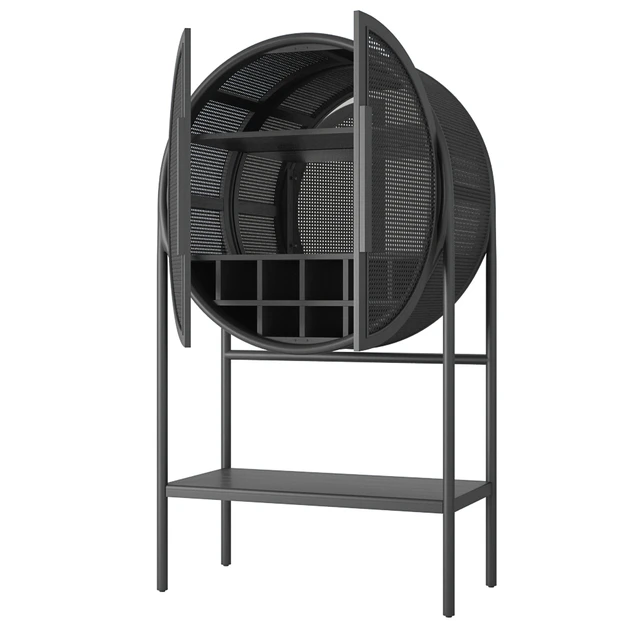 Crate and Barrel West Charcoal Cane Bar Cabinet — Скачать