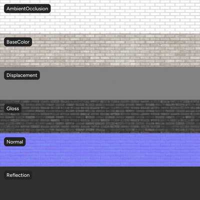smooth running bond brick wall texture gray — View 2