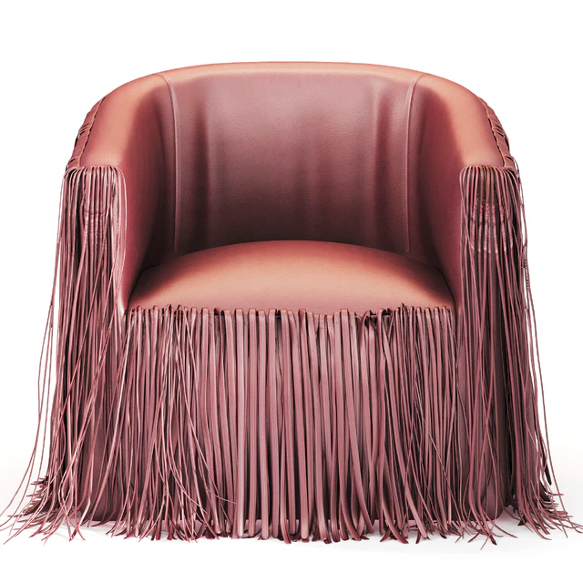 Shaggy Leather Swivel Chair in NeKeia Leather — Download