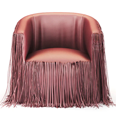 Shaggy Leather Swivel Chair in NeKeia Leather — View 4
