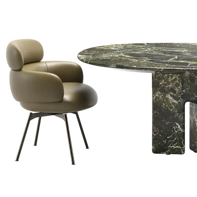 Vivienne Chair & Nico Table 02 by Minotti — Ver 3