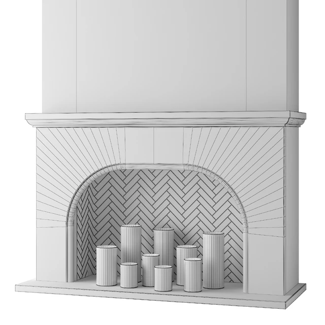 Fireplace with candles — Download
