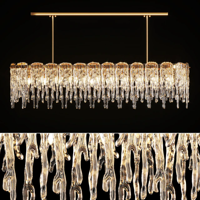 Chandelier with Ice Plates Spring Long M — Скачать