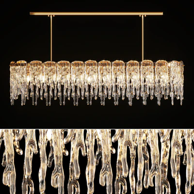 Chandelier with Ice Plates Spring Long M — Вид 1