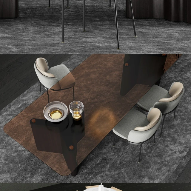 Minotti Lou Dining Table and Fil Noir Dining Chair — Скачать