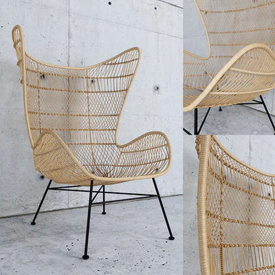 HKliving rattan egg chair natural bohemian — Ver 2