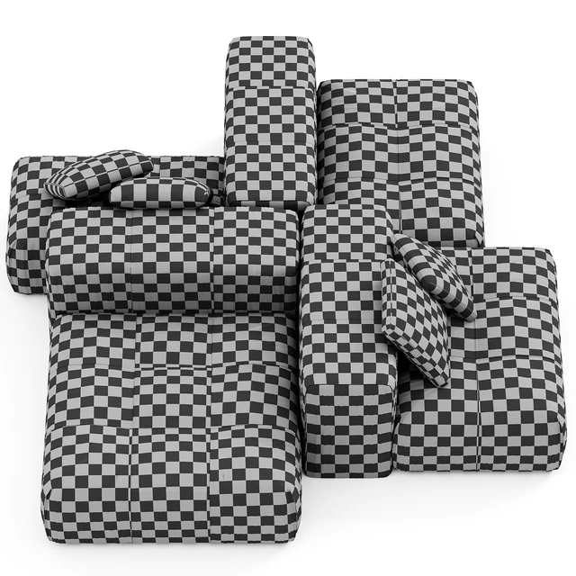 Saba Italia PIXEL Sectional fabric sofa with removable cover — Скачать