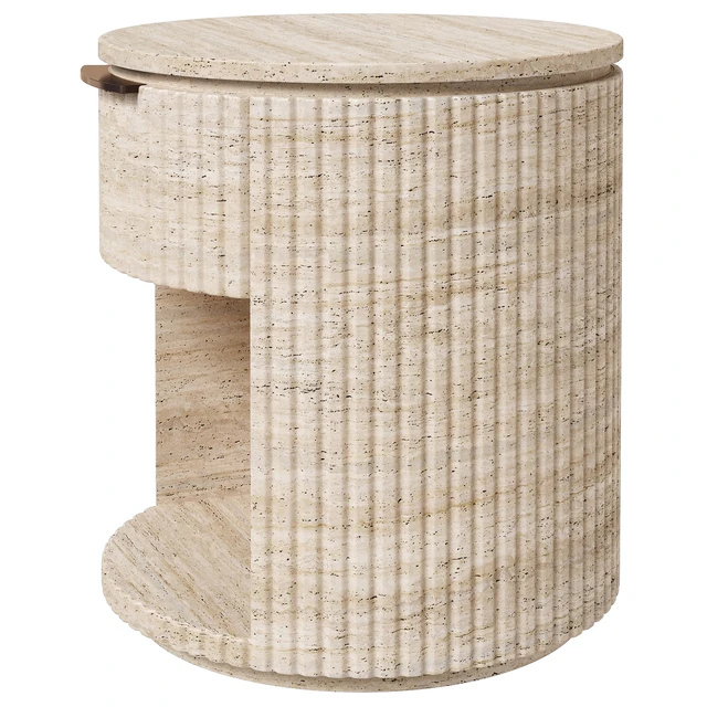 Restoration Hardware Byron travertine nightstand — Descargar