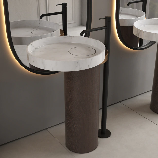 Bathroom furniture 1 - Falper Eccentrico basin & Noken Round faucet by Porcelanosa — Скачать