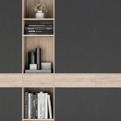 Hallway 08 - Black and Wood Set — Вид 3