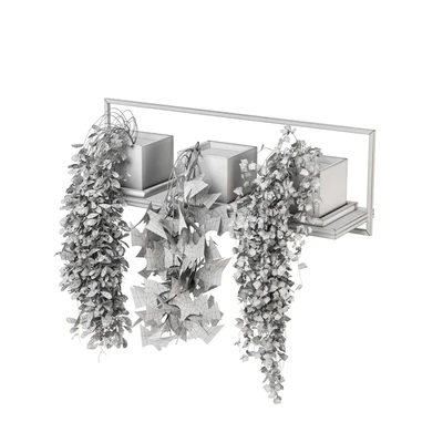 indoor plants in rusty concrete pot on metal shelf - Set 107 — Вид 3