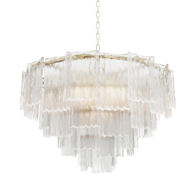 Round pendant chandelier made of ribbed glass Garda Decor 164FA-33128 — Descargar